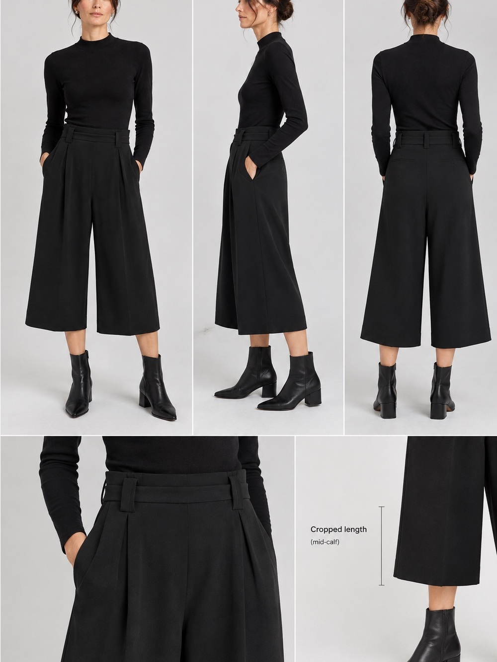 Dynamite Black Wide-Leg Paperbag Waist Pants with Tie Belt